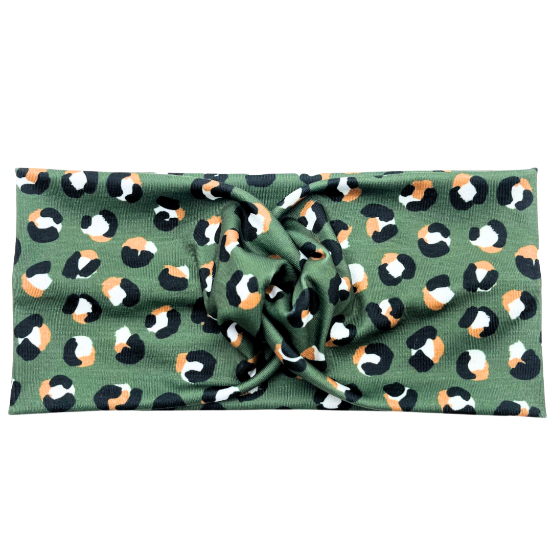 Olive Leopard Headband