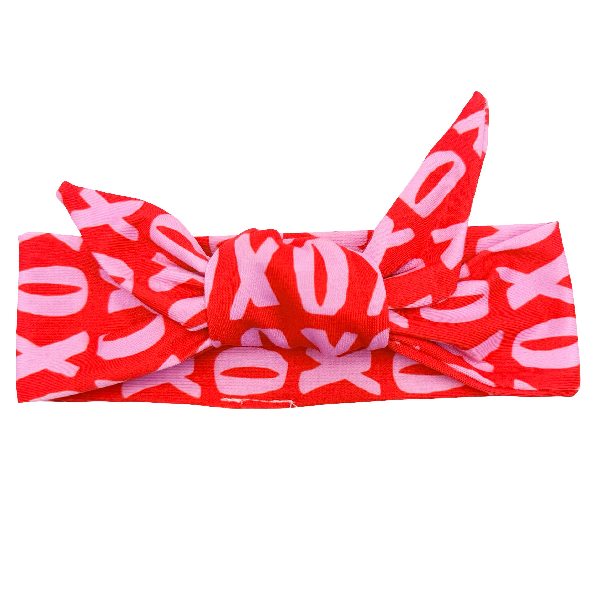 Pink XO Adjustable Tie Headband