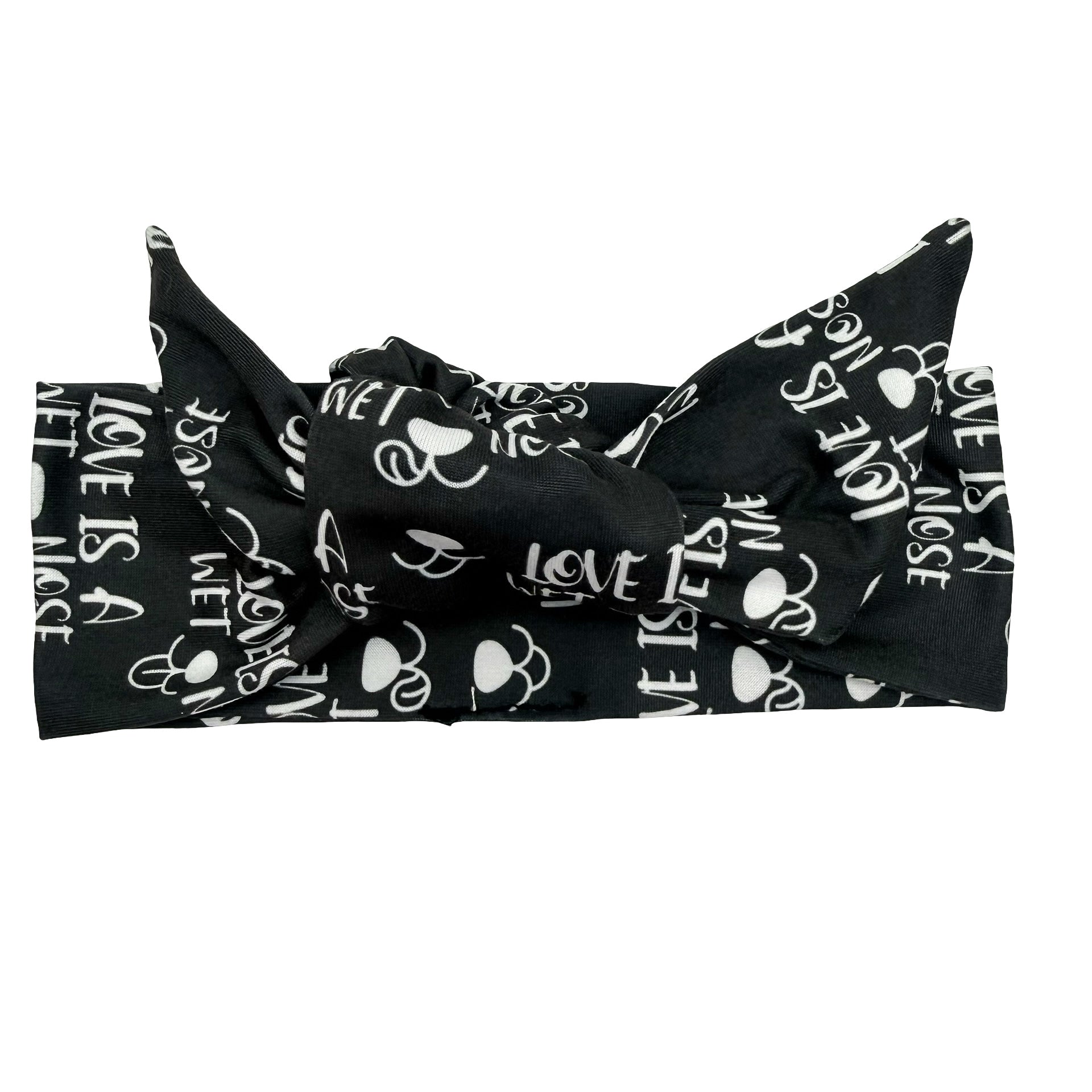LOVE IS A WET NOSE Adjustable Tie Headband