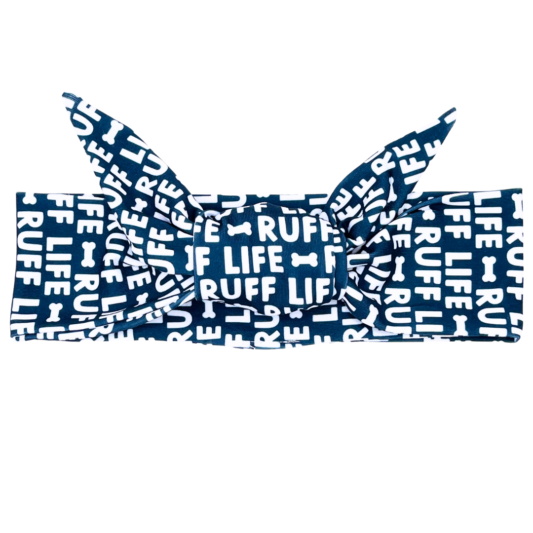 Ruff Life - Navy Adjustable Tie Headband