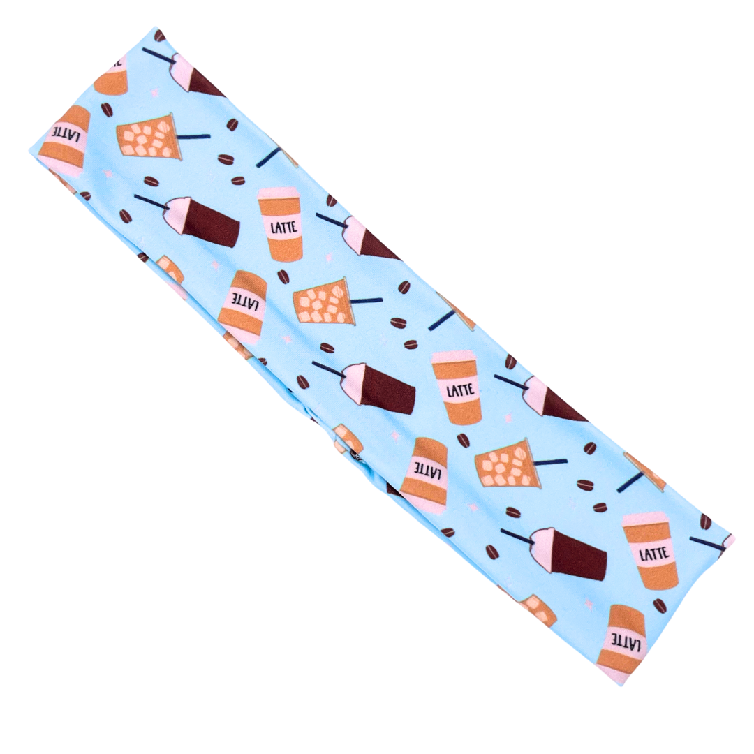 Coffee & Lattes - Teal Athletic Headband