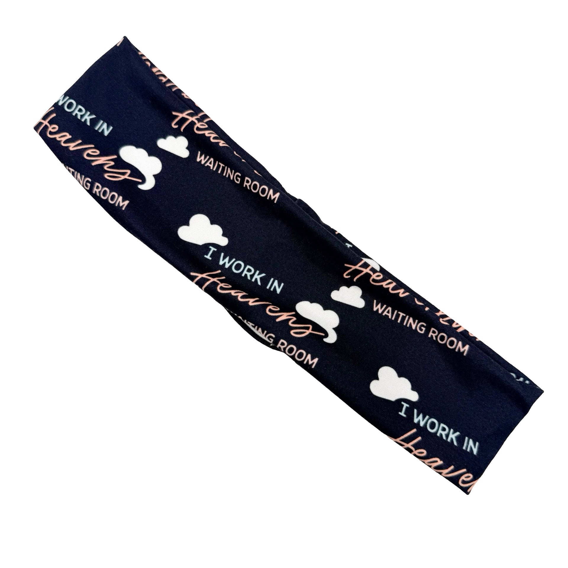 I Work In Heavens Waiting Room - Black Athletic Headband