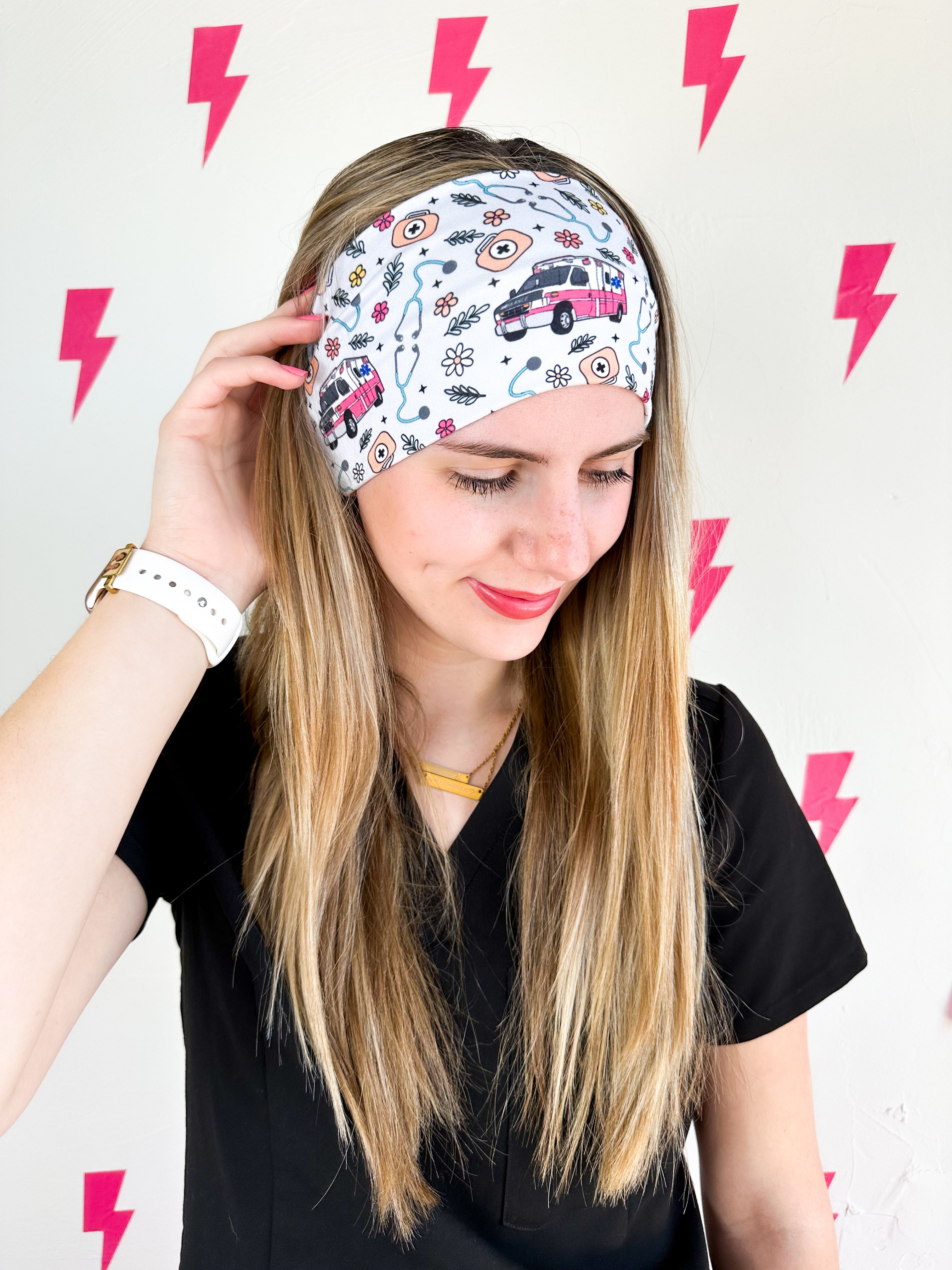 EMS Floral - Light Gray Headband