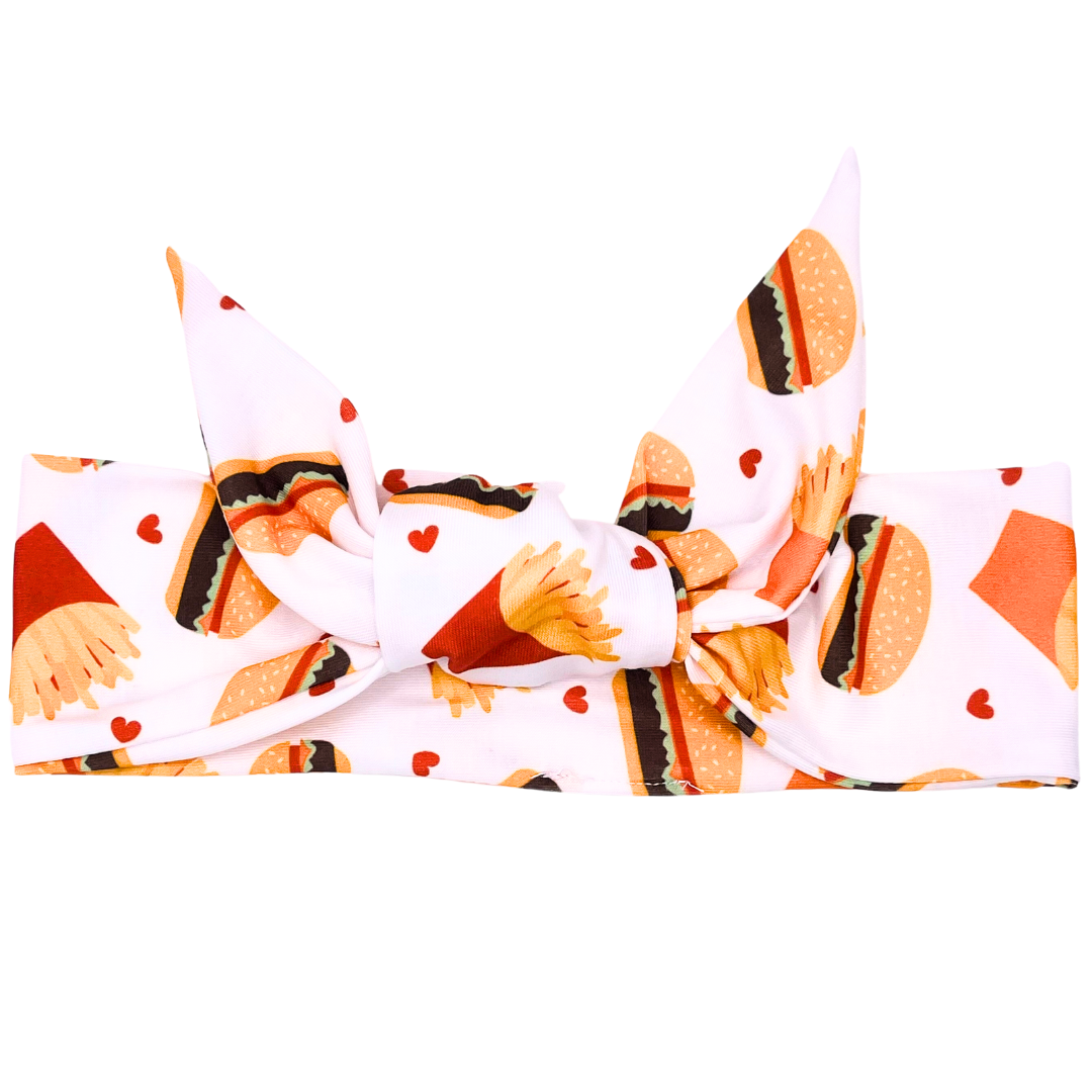 Hamburger & Fries Adjustable Tie Headband