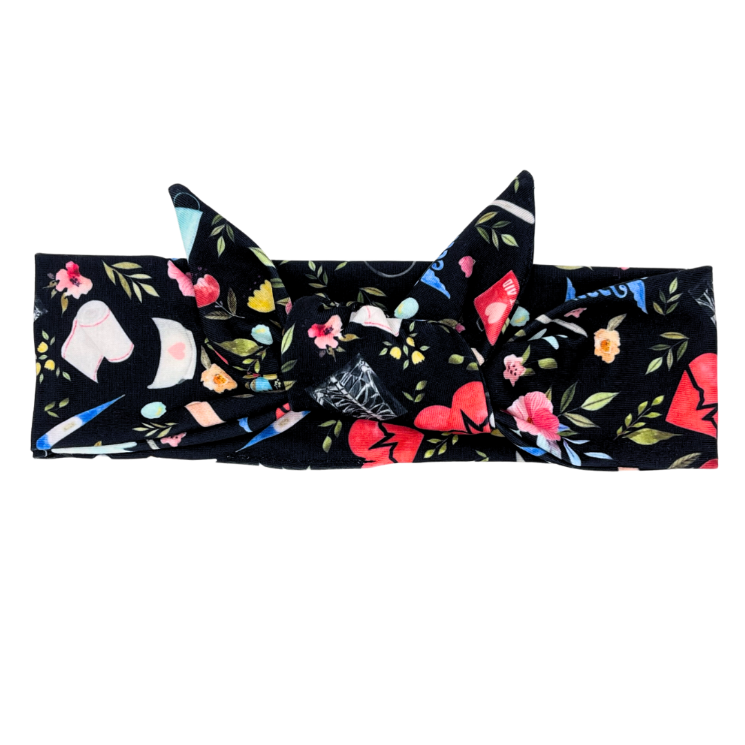Everything Healthcare - Black Adjustable Tie Headband