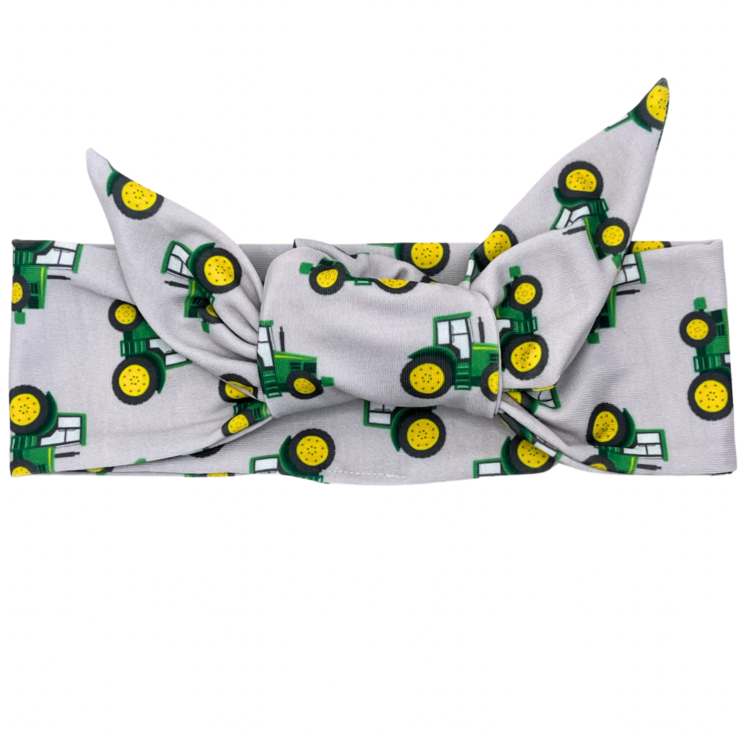 Green Tractors Adjustable Tie Headband