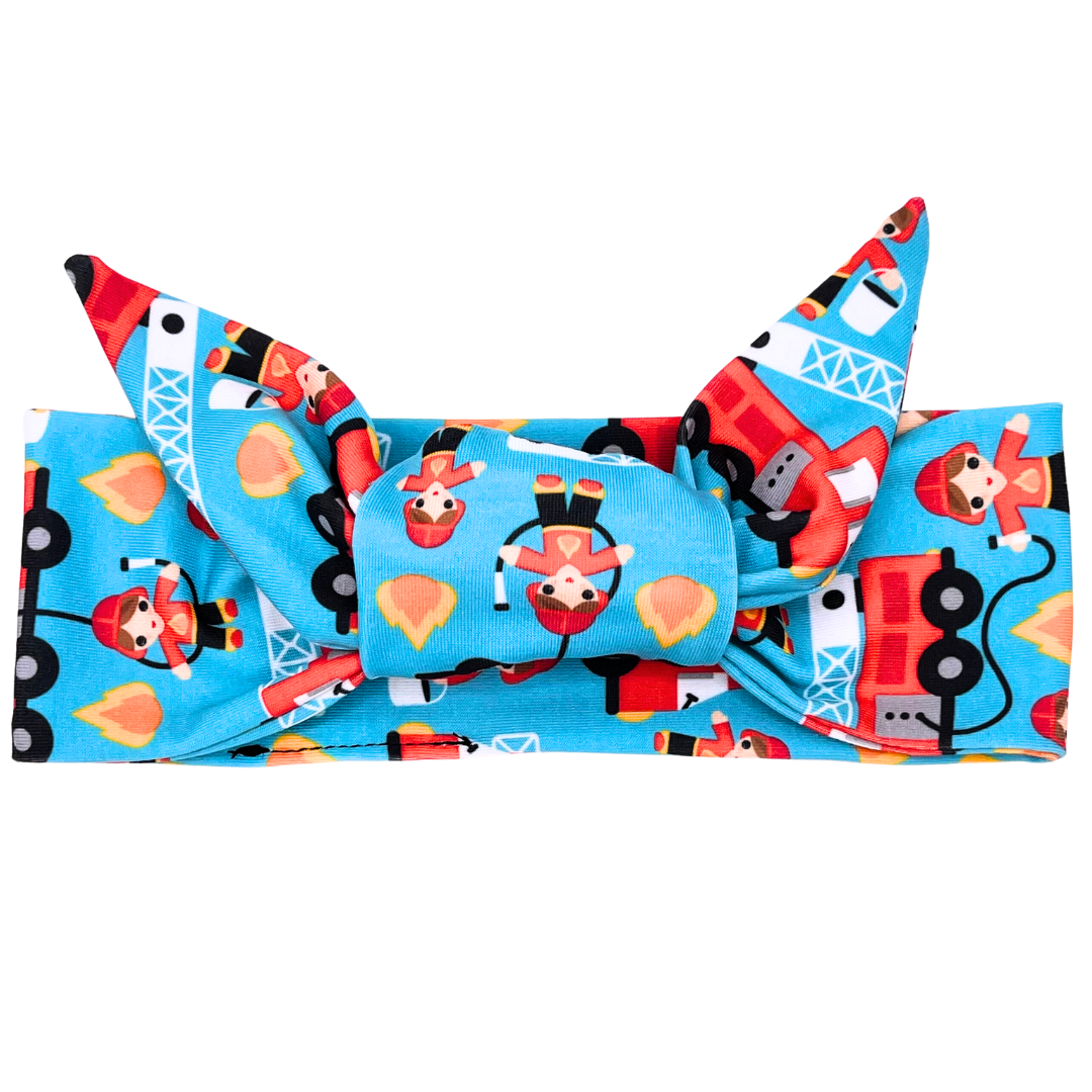 Firefighter & Fire Trucks Adjustable Tie Headband