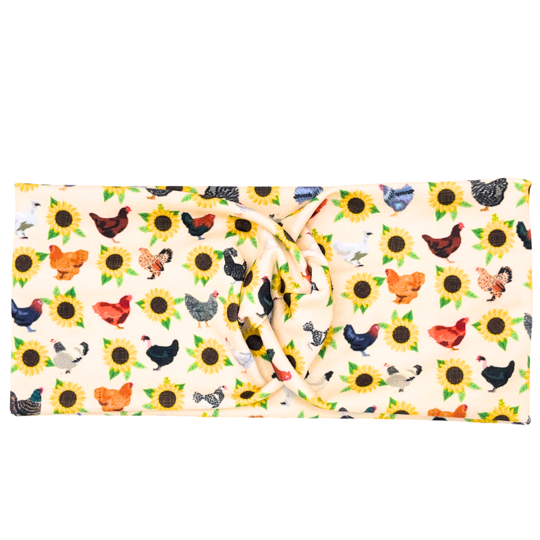 Sunflower Chickens Headband