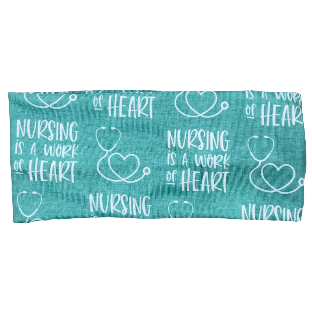 Nurses are a work of HEART - Teal Headband