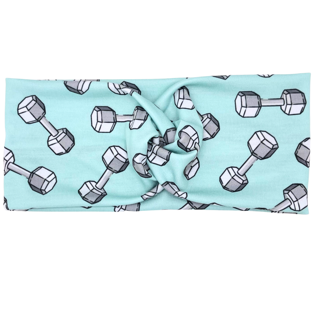 Dumbbells Light Teal Headband