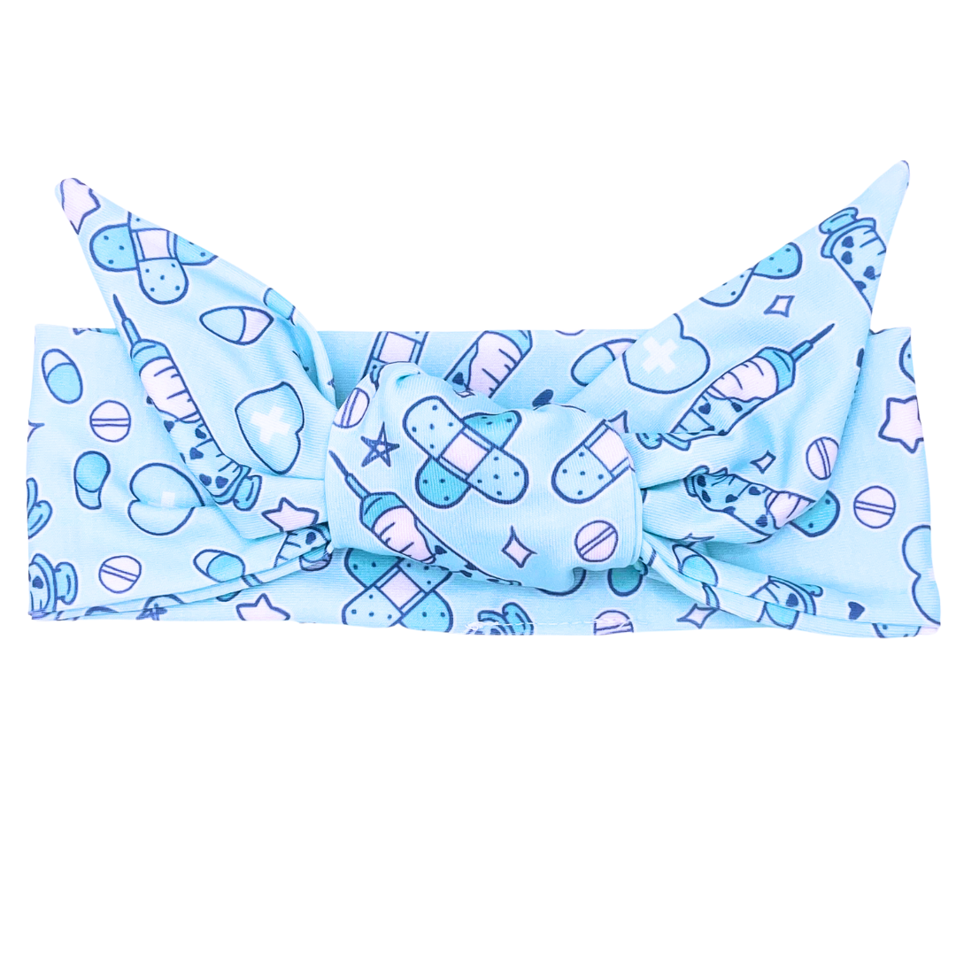 Healthcare Essentials - Baby Blue Adjustable Tie Headband