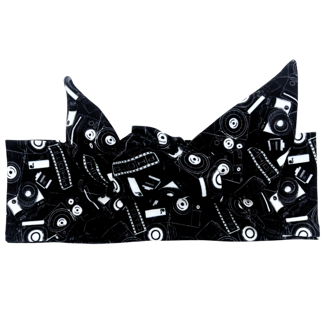 Camera & Film - Black Adjustable Tie Headband