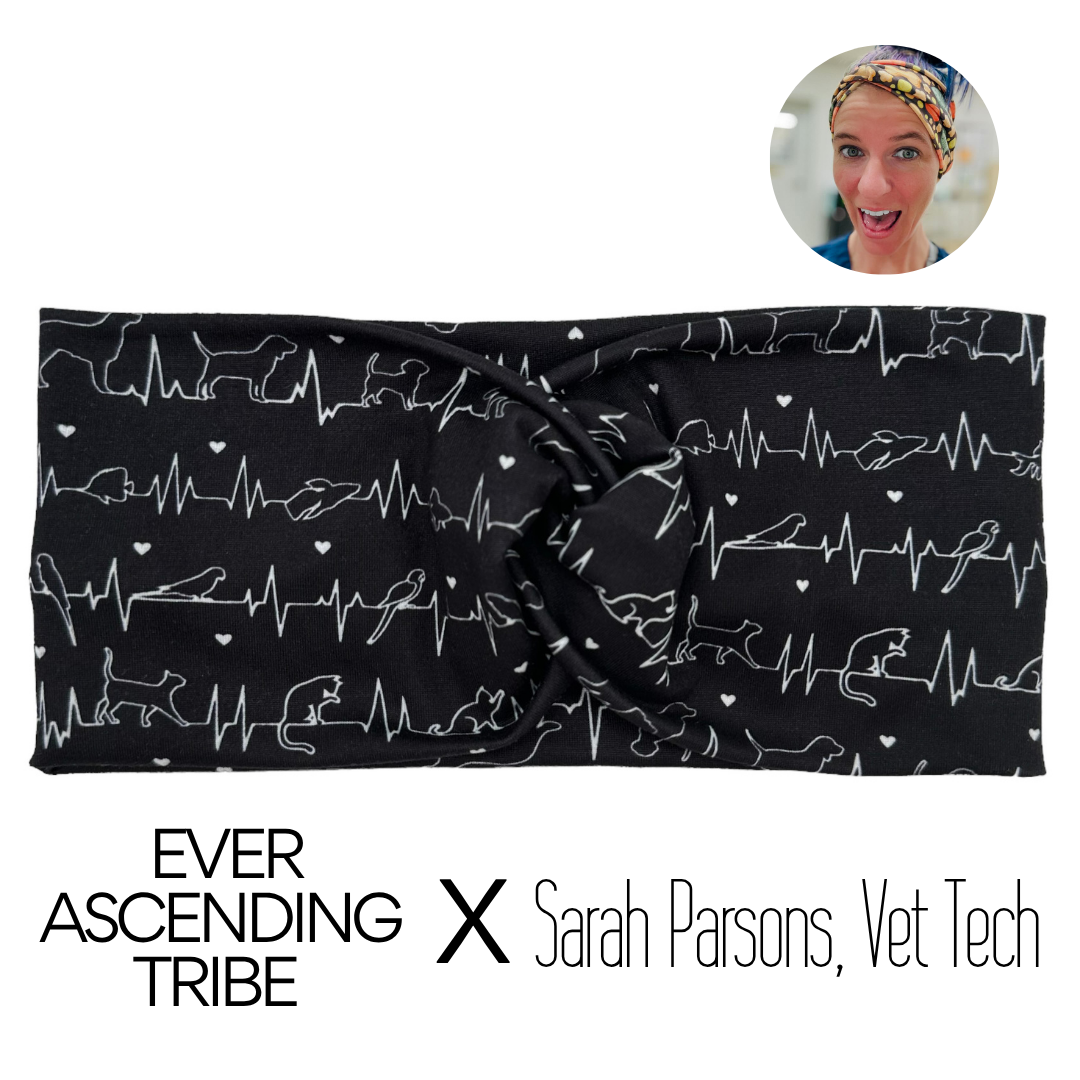Vet Heartbeat Black Headband
