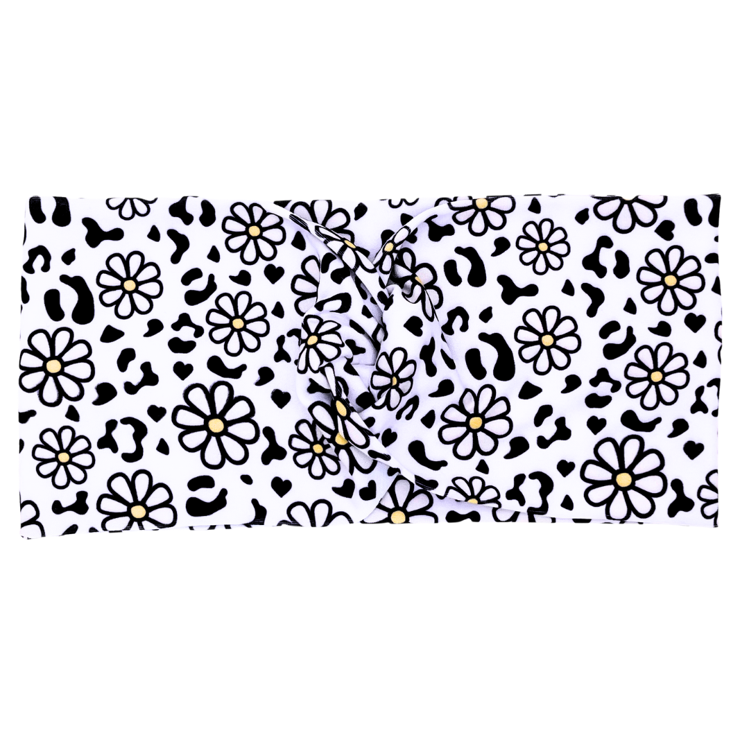 Cheetah & Daisies - Purple Headband