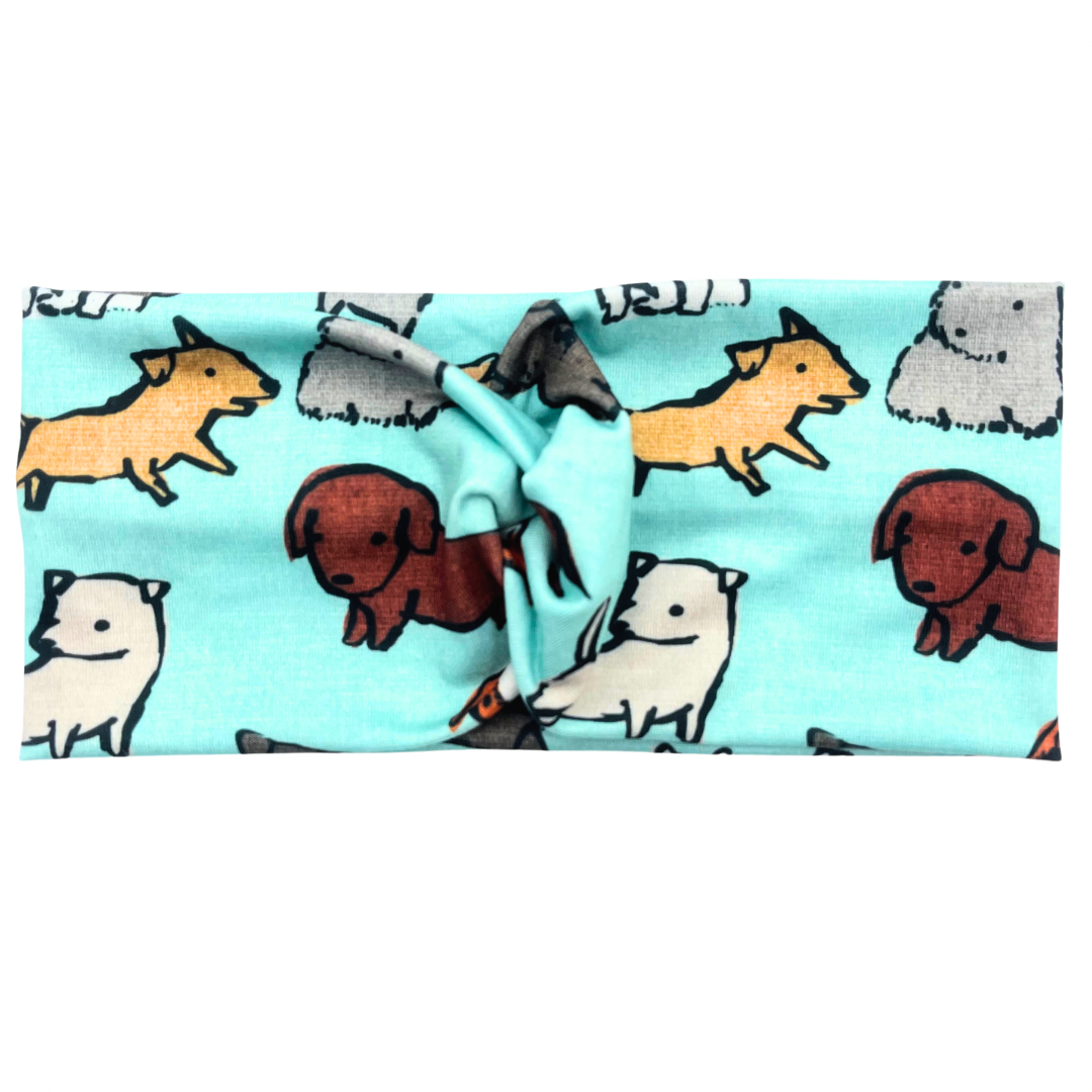 Little Pups - Light Green Headband