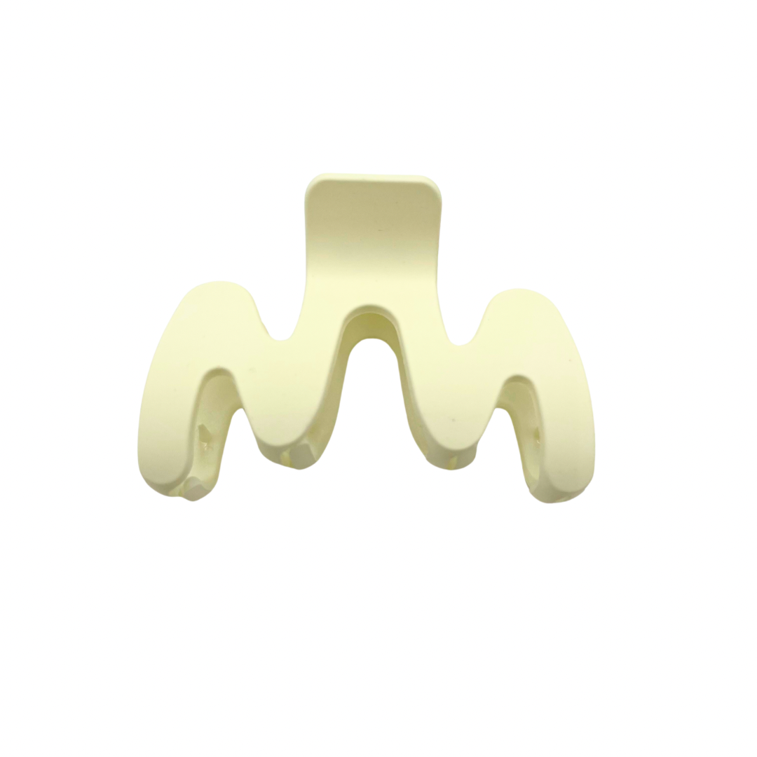 Cream Medium Flat Hair Claw