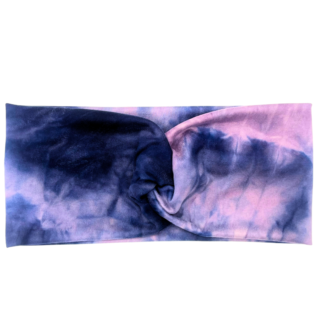 Pink & Navy Tie Dye Headband