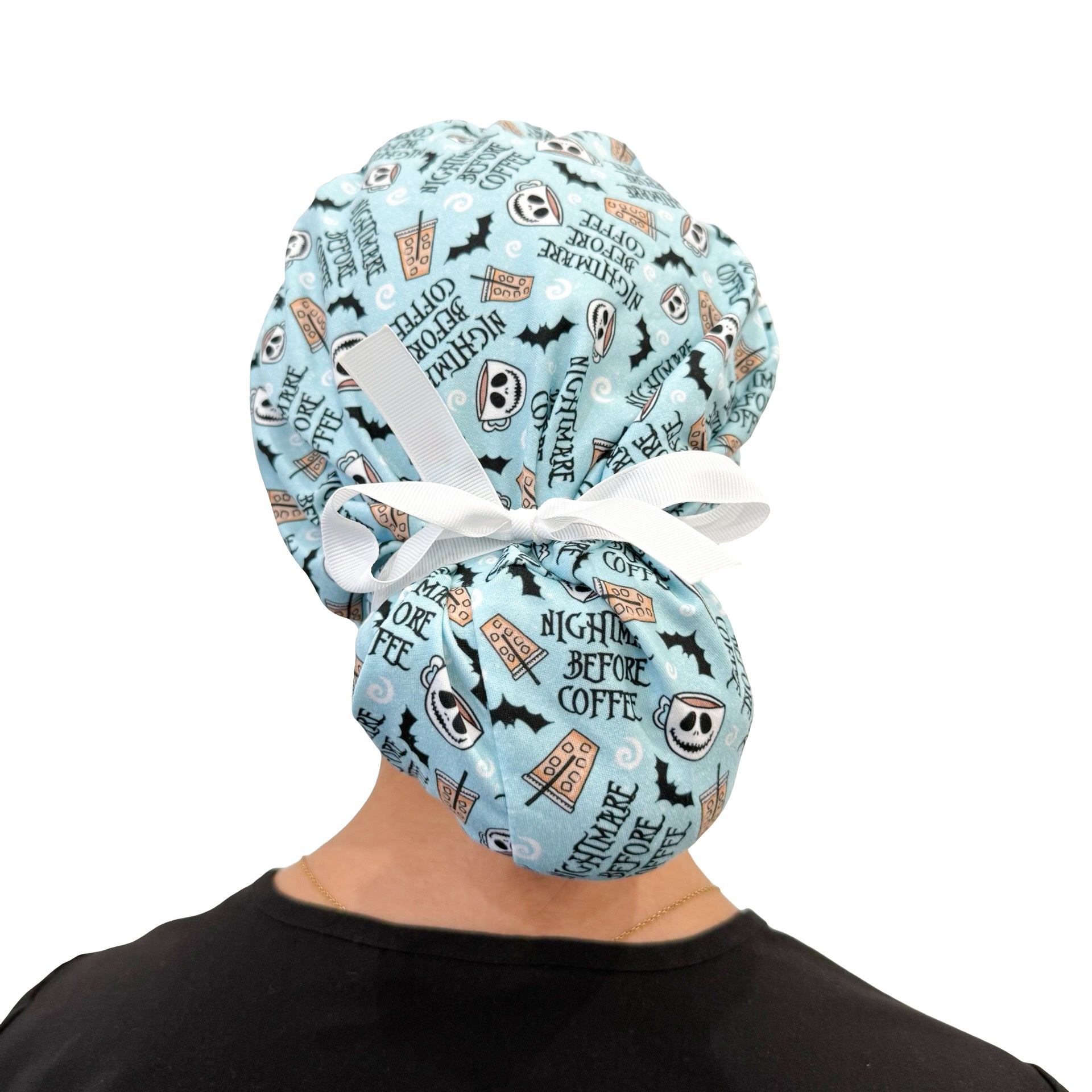 Nightmare Before Coffee - Soft Ponytail Scrub Cap