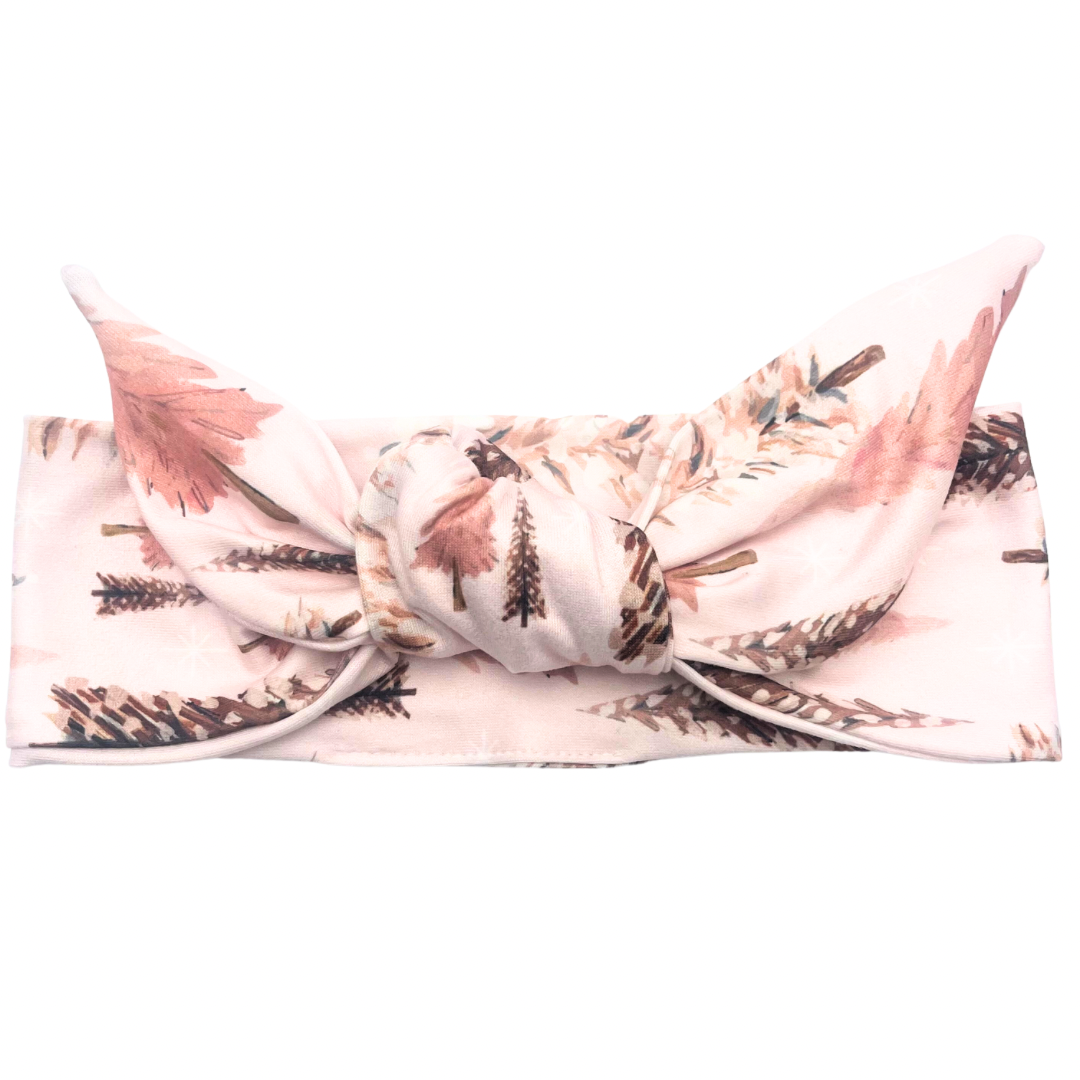 Pink Christmas Adjustable Tie Headband
