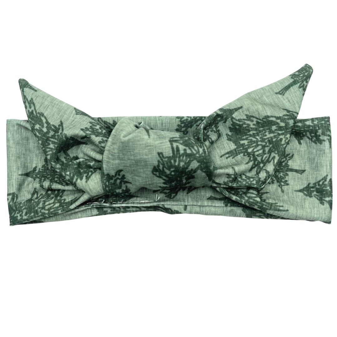 Green Trees - Adjustable Tie Headband