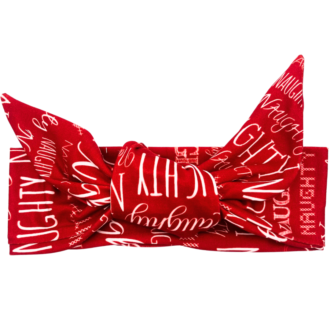 Naughty Adjustable Tie Headband