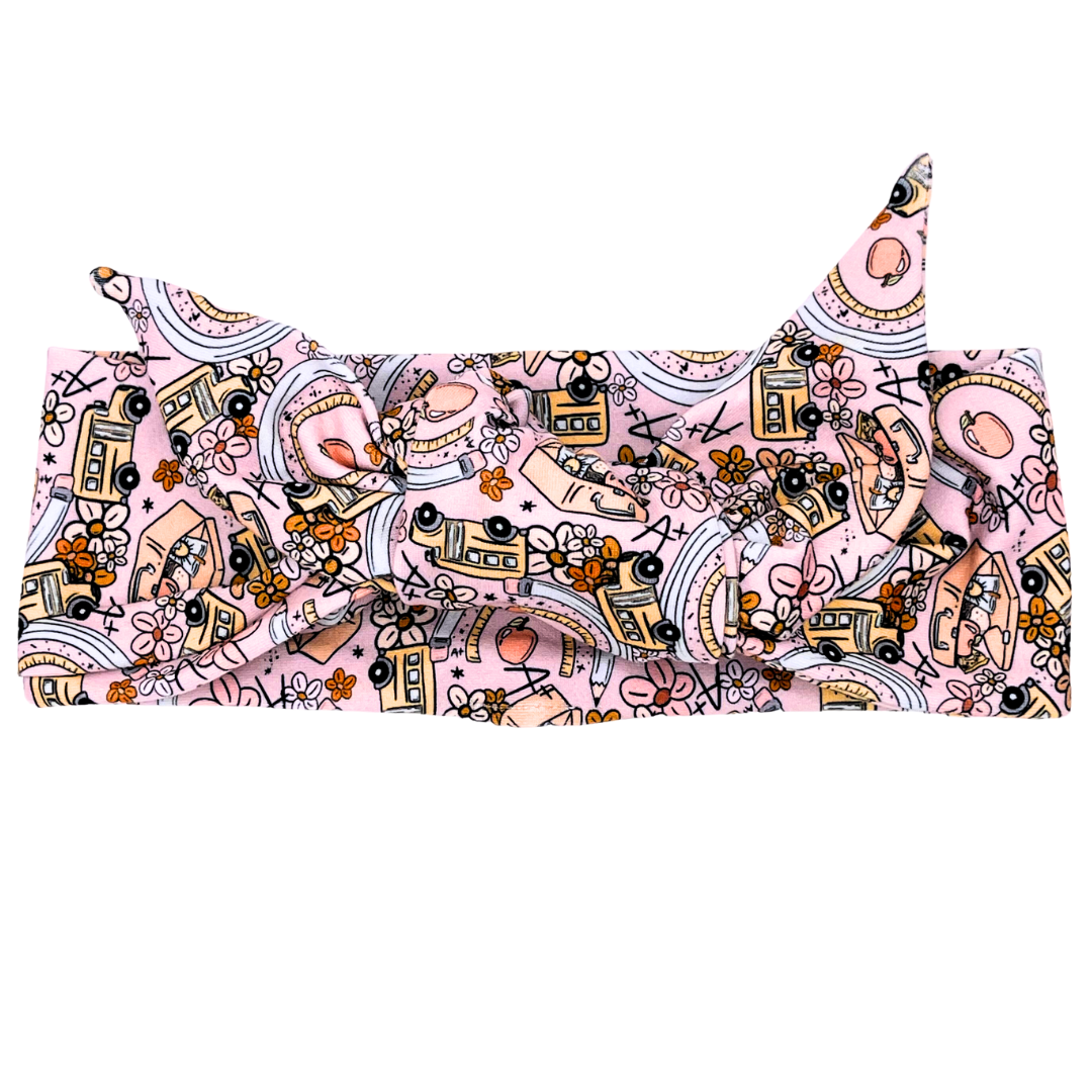 Floral Teacher Adjustable Tie Headband