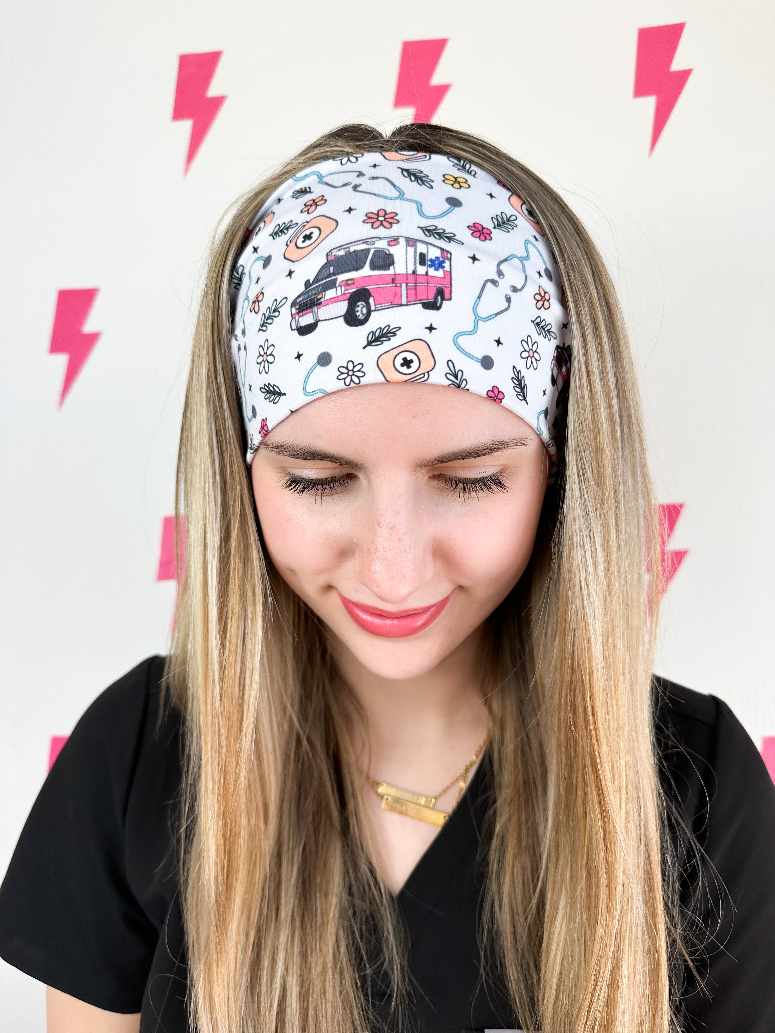 EMS Floral - Light Gray Headband