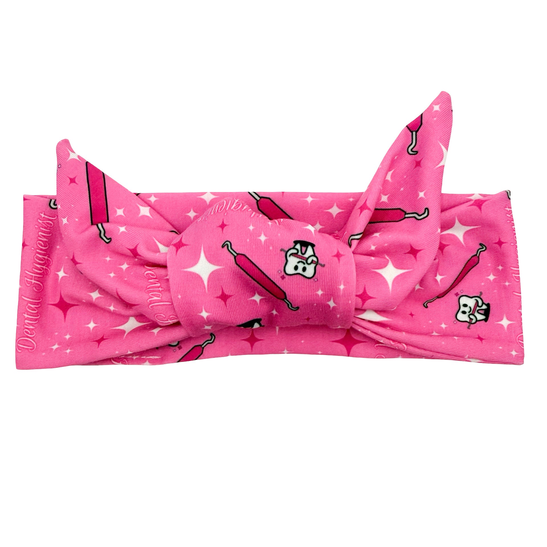 Dental Hygienist - Pink Adjustable Tie Headband
