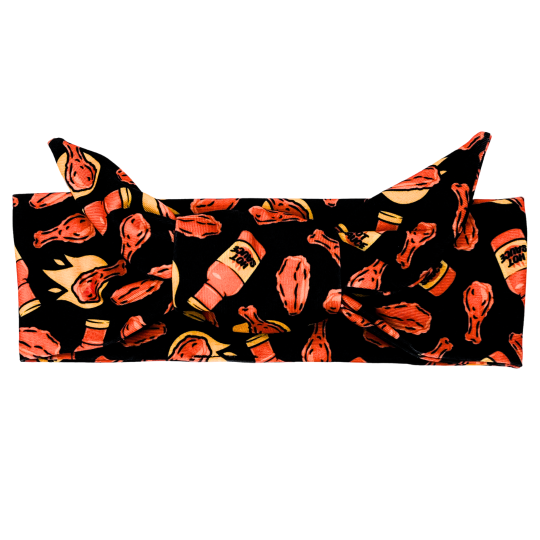 Wings & Hot Sauce Adjustable Tie Headband