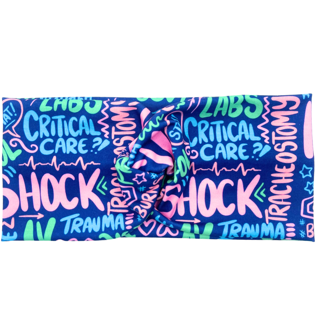 ICU Nurse Scribbles - Blue Headband