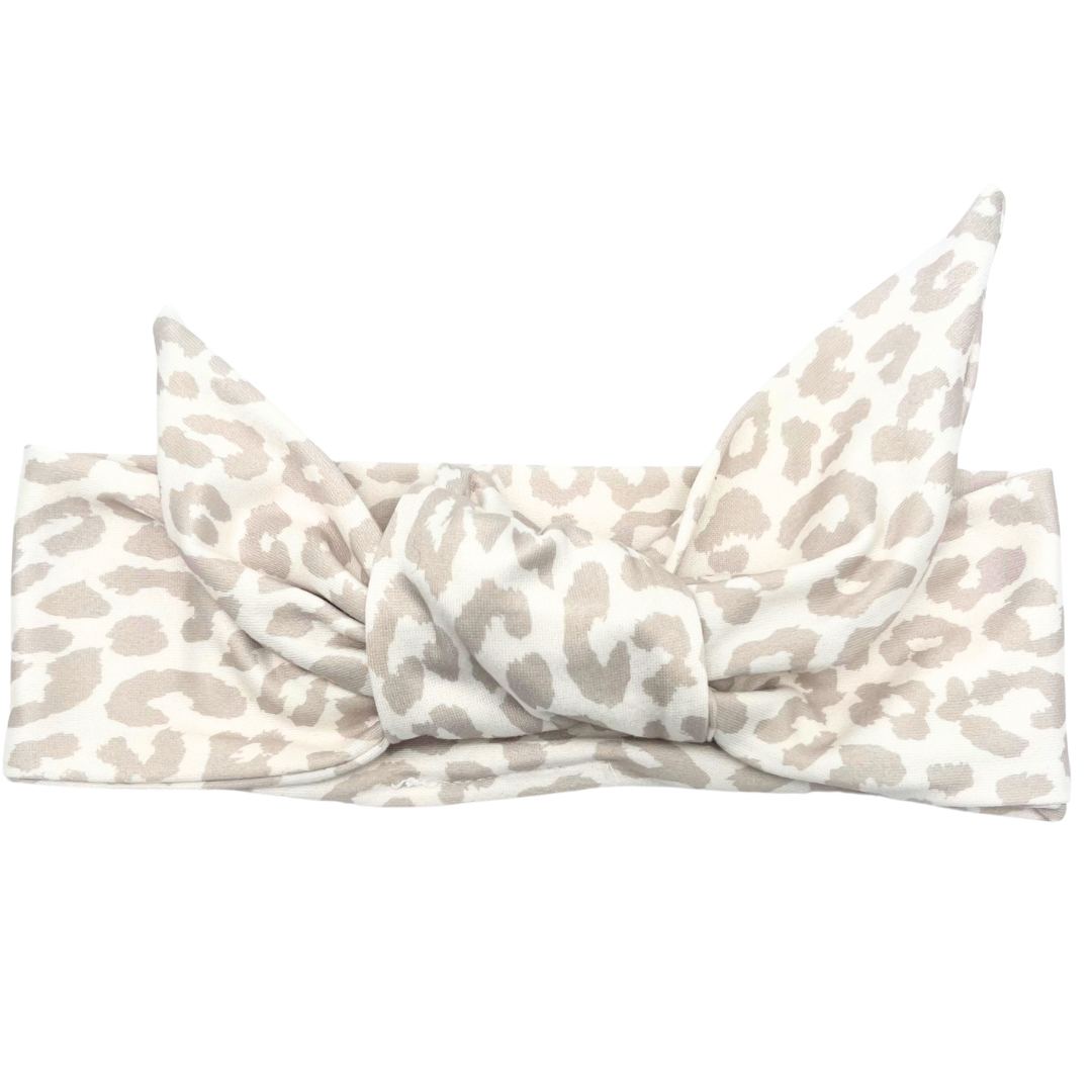 Nude Leopard Adjustable Tie Headband