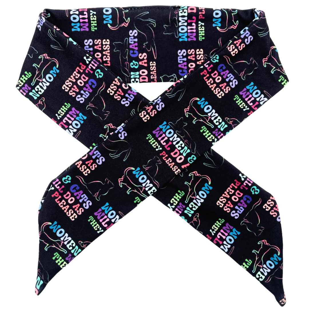 Women & Cats Will Do As They Please - Adjustable Tie Headband
