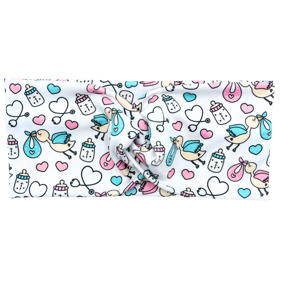 Delivery Stork - White Headband