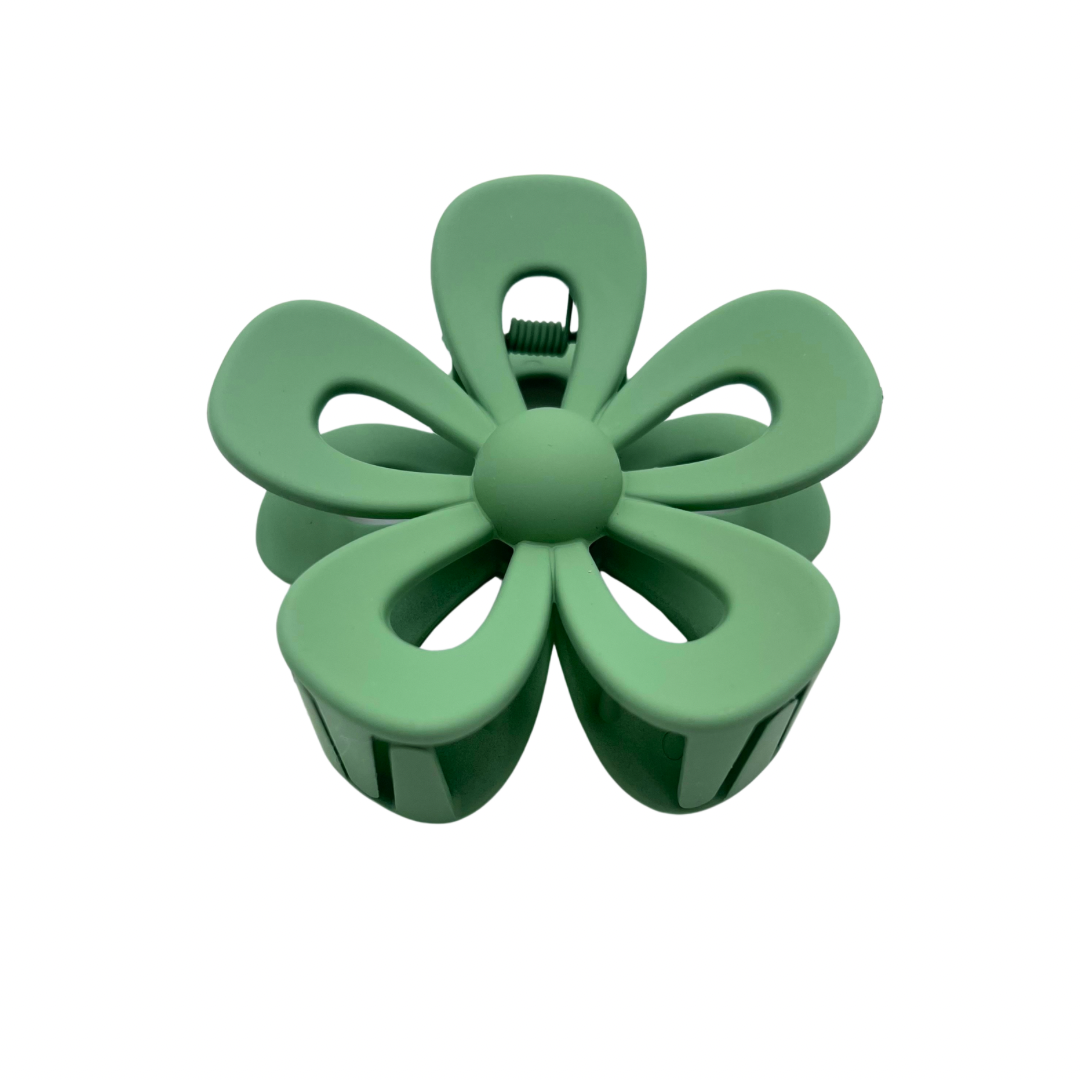 Sage Green Flower Small Hair Claw