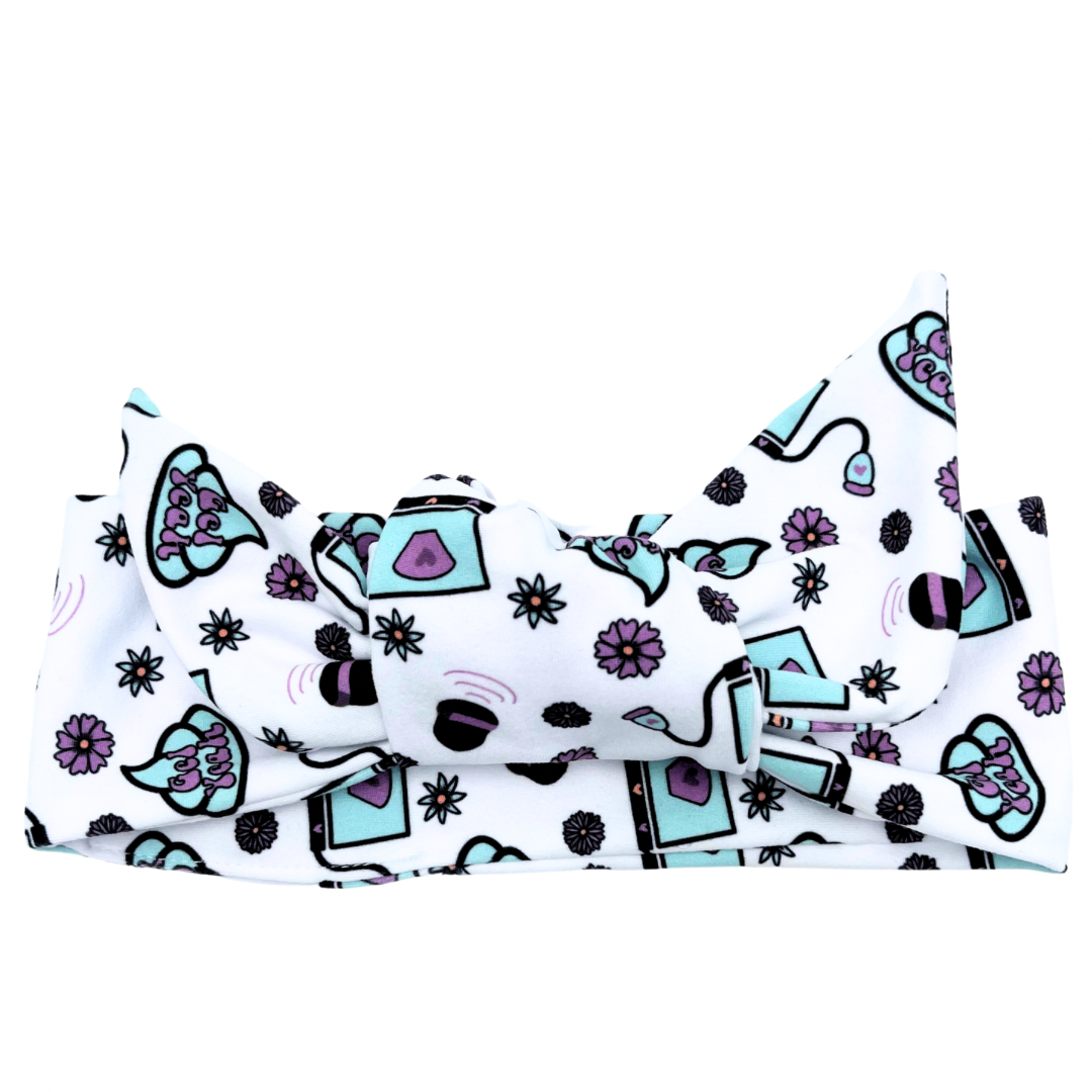 Gel Yeah Ultra Sound- White Adjustable Tie Headband