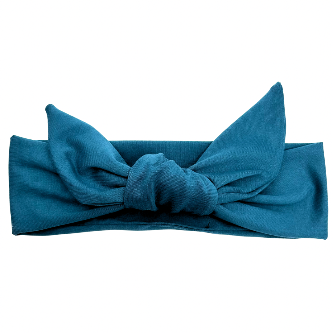 Crystal Teal Adjustable Tie Headband