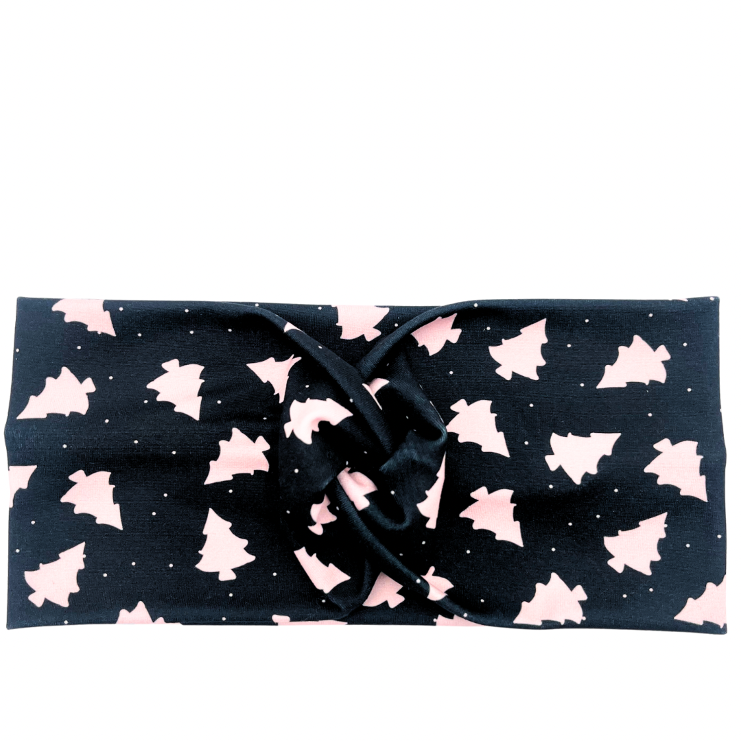 Pink Christmas Trees - Black Headband