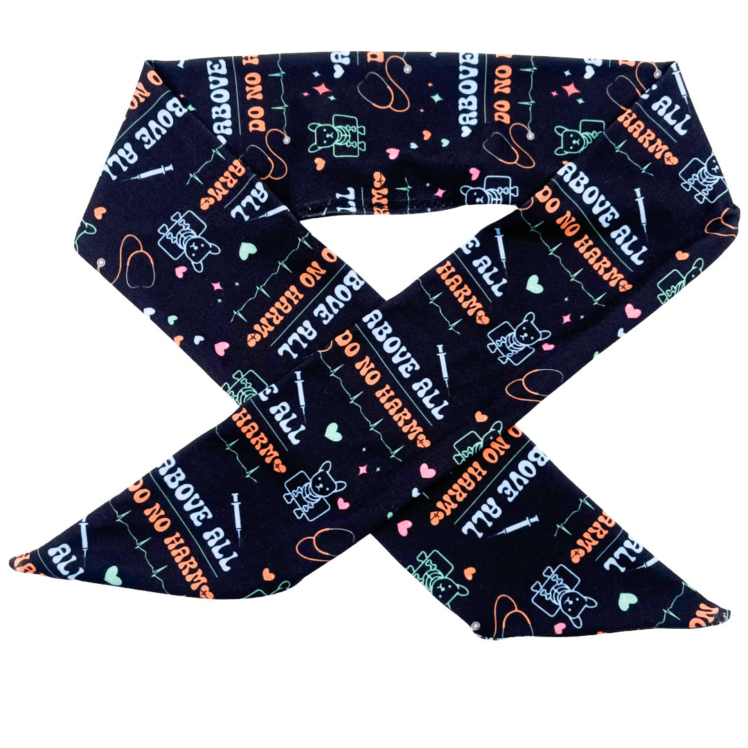 Above All Do No Harm Vet - Black Adjustable Tie Headband