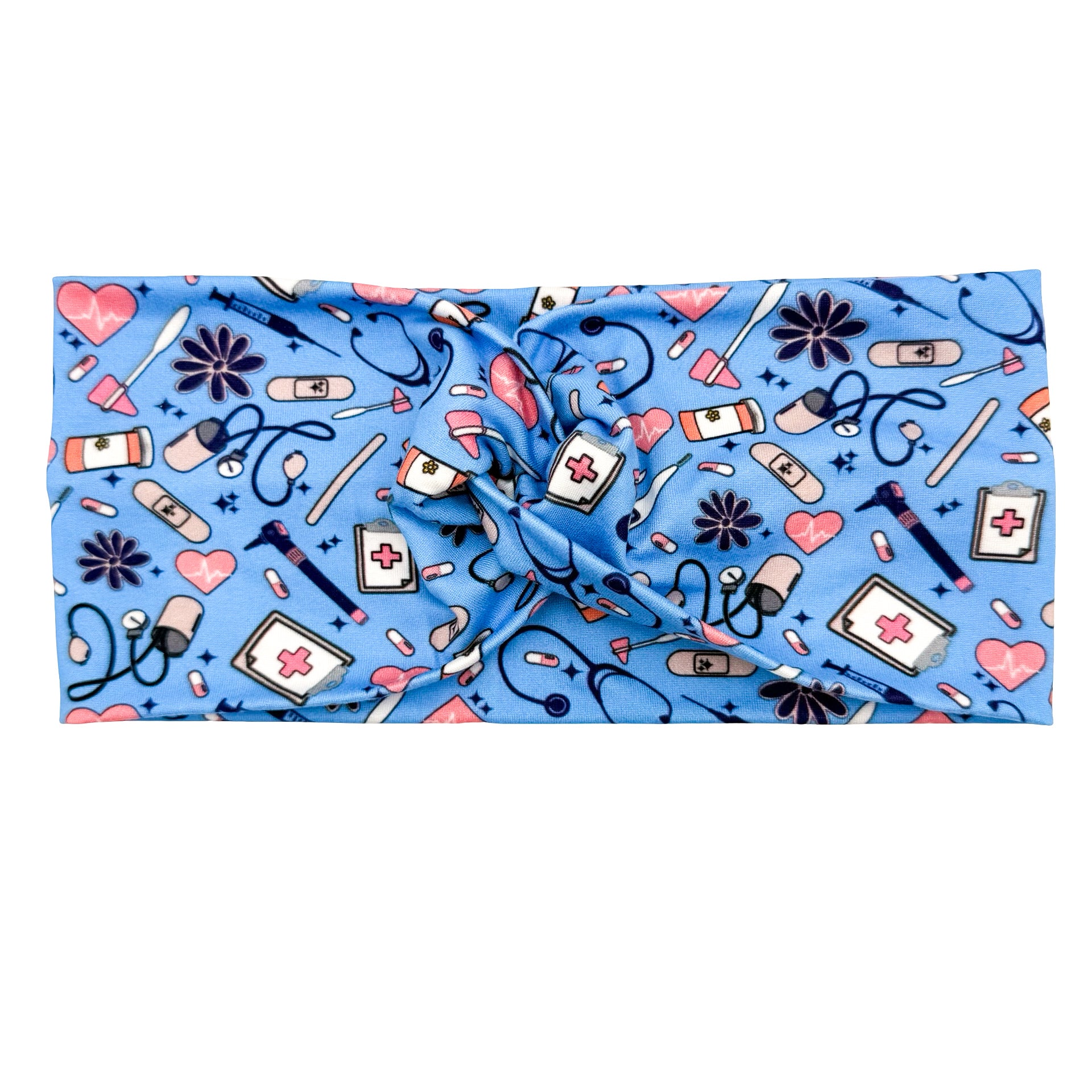 Floral Nursing Essentials - Sky Blue Headband
