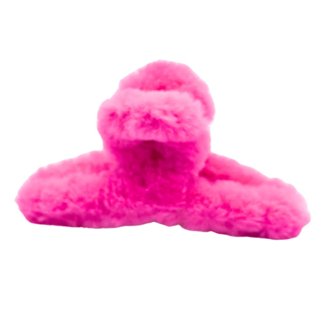 Fuzzy Winter - Pink Large Hair Claw