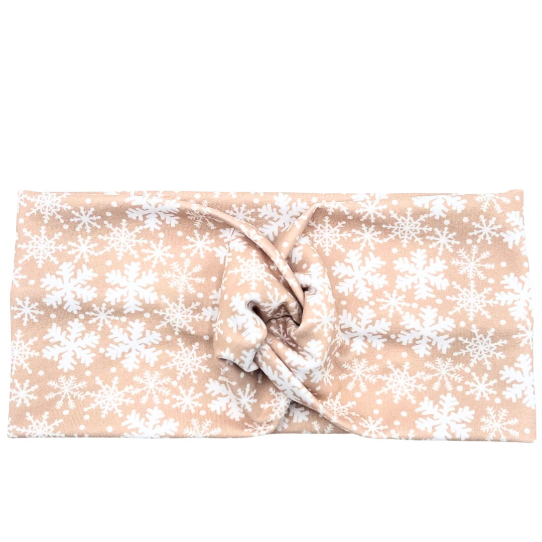 Tan Snowflakes Headband