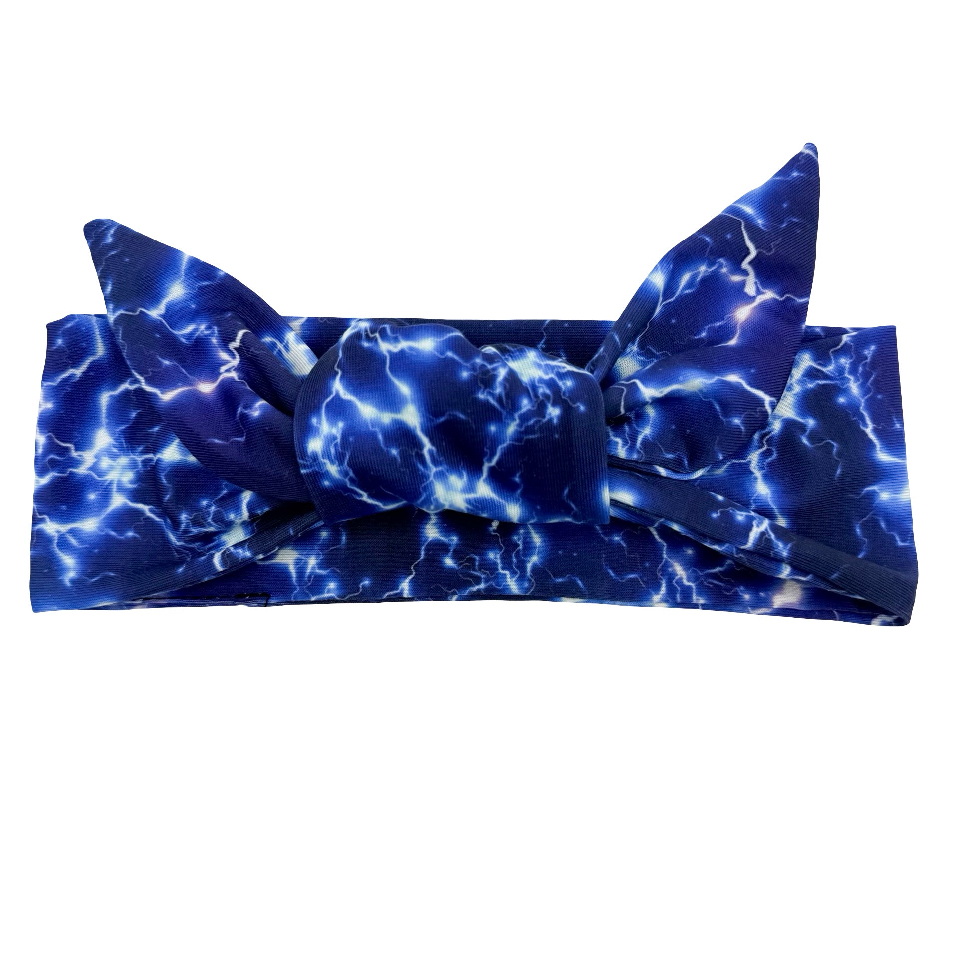 Lightning Blue Adjustable Tie Headband
