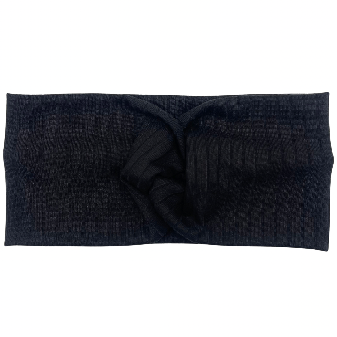 Ribbed Pitch Black Headband