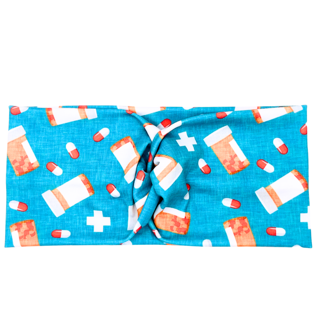 Pill Bottle - Teal Headband