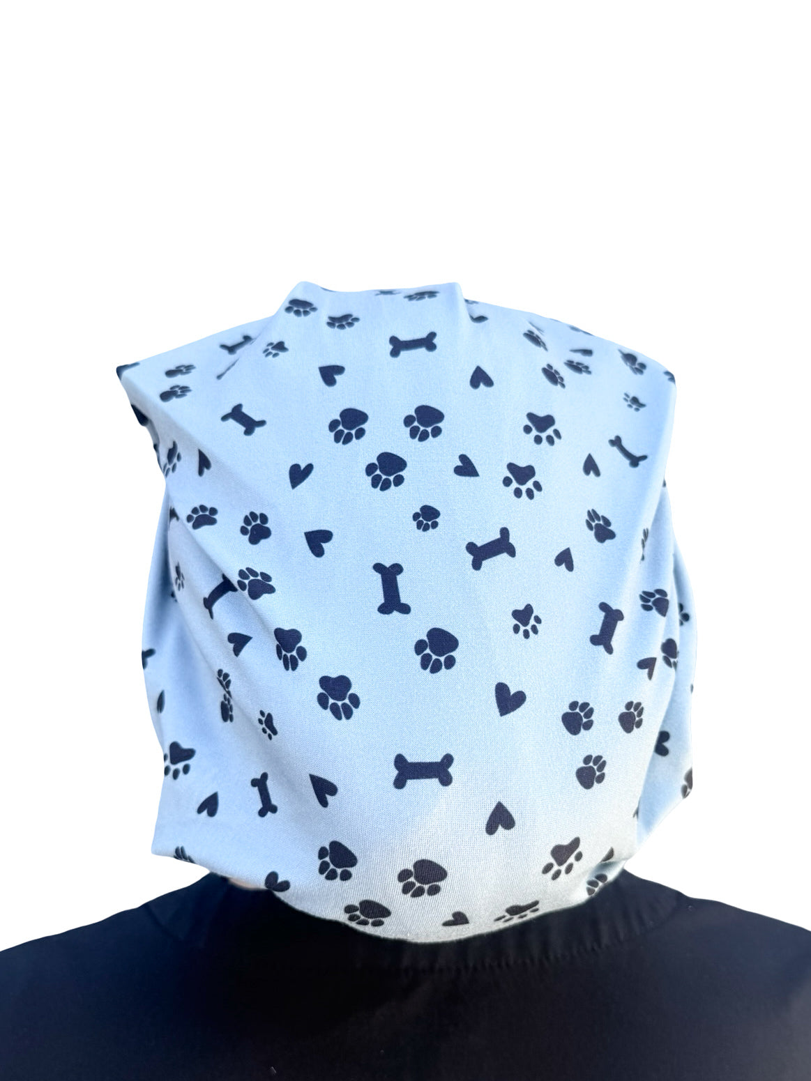Pet Paws, Bones, & Hearts - Light Olive Soft Scrub Cap