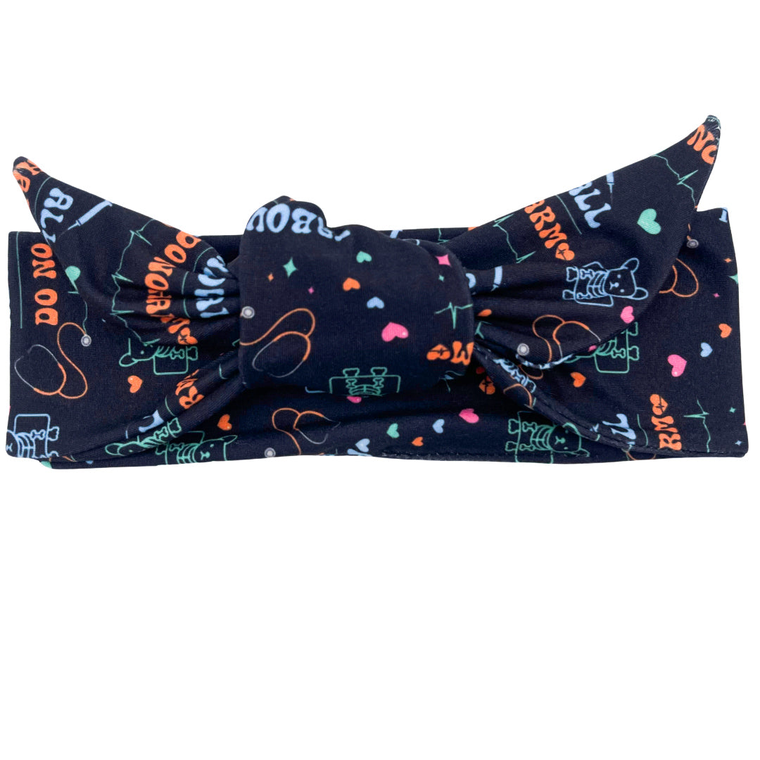 Above All Do No Harm Vet - Black Adjustable Tie Headband