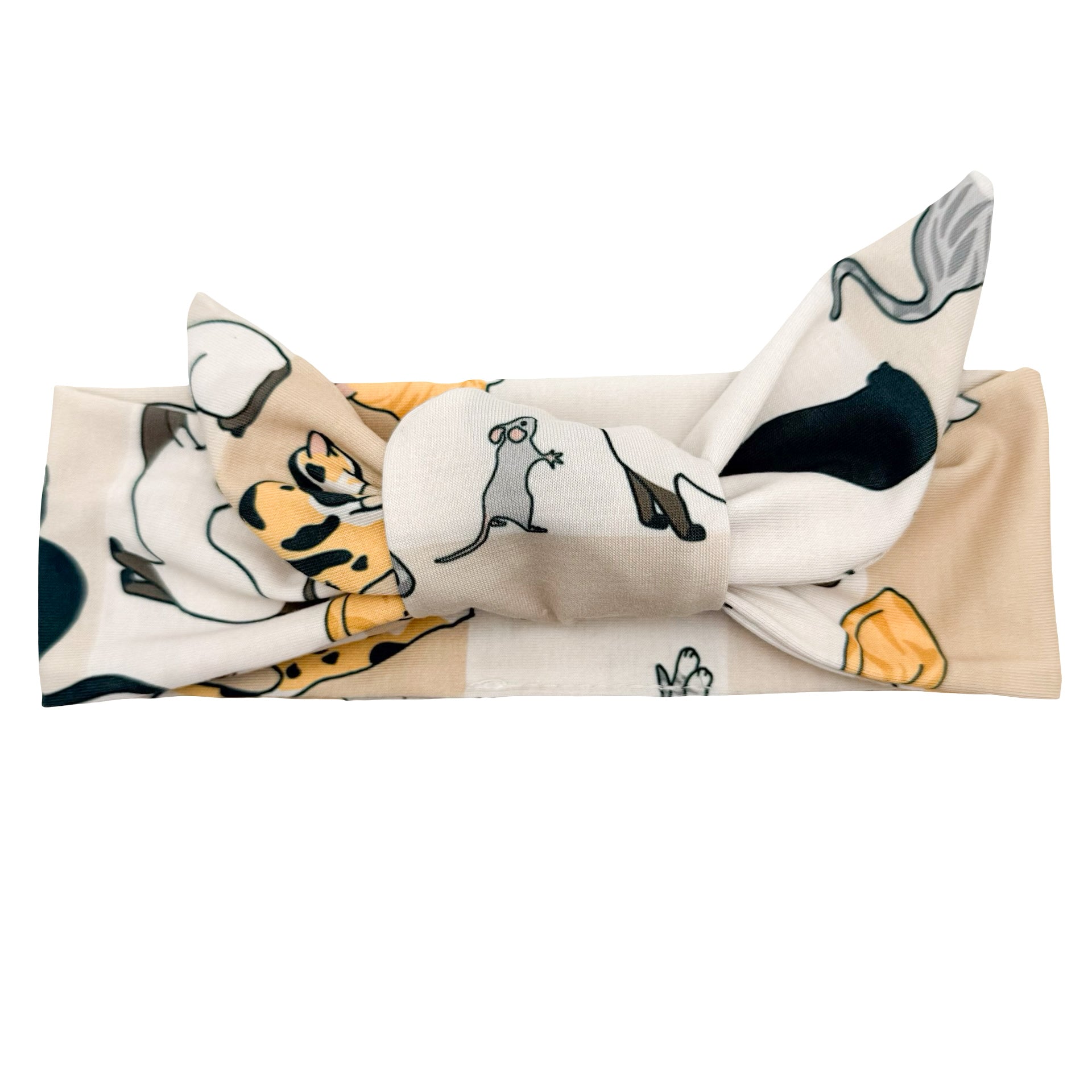 Cozy Cats Adjustable Tie Headband