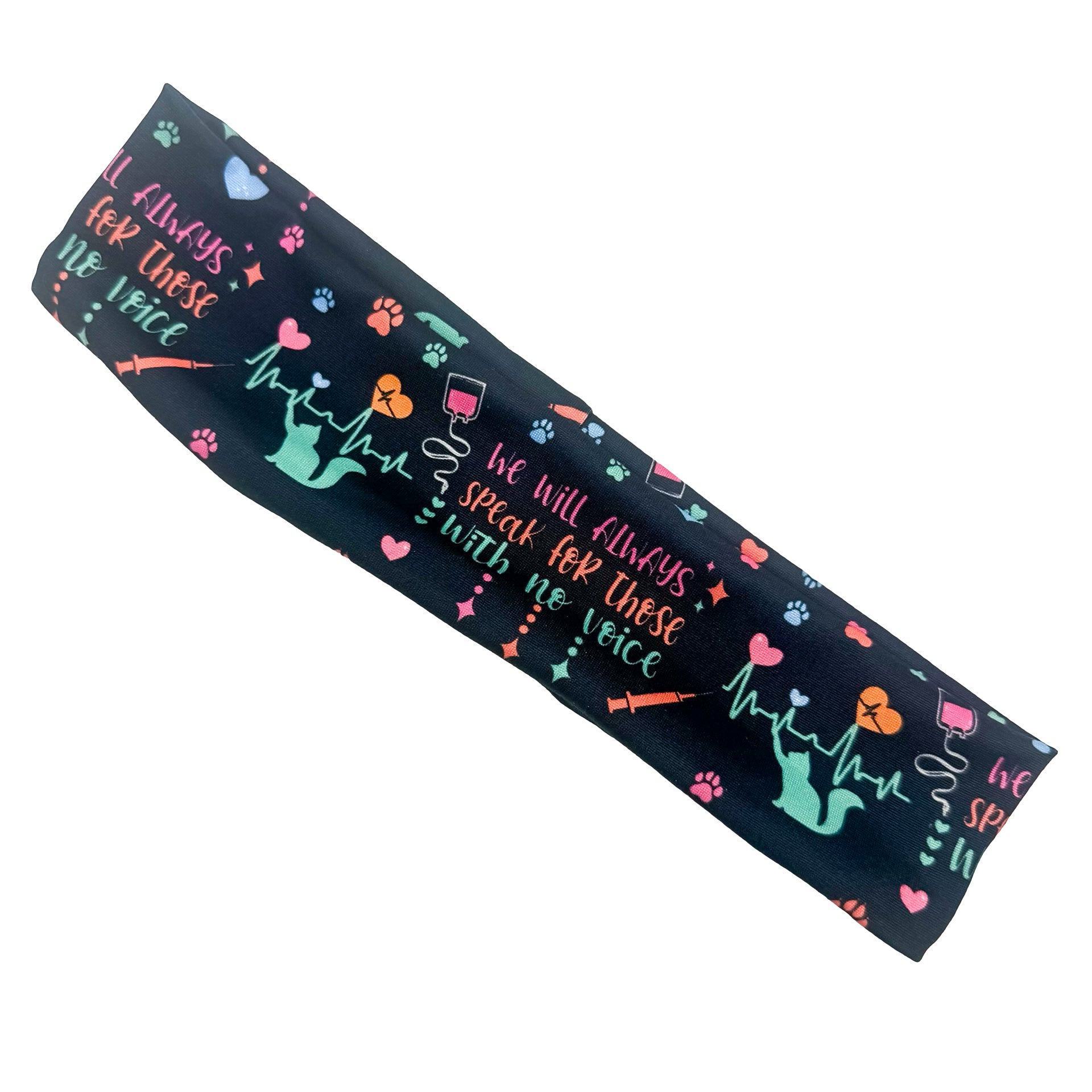 We Will Always Speak For Those With No Voice Vet - Black Athletic Headband