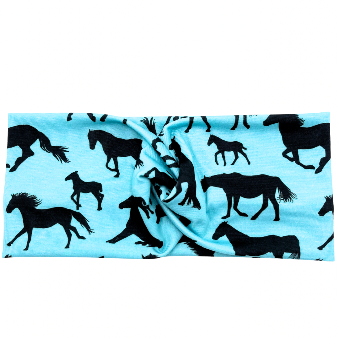 Horses - Blue Headband
