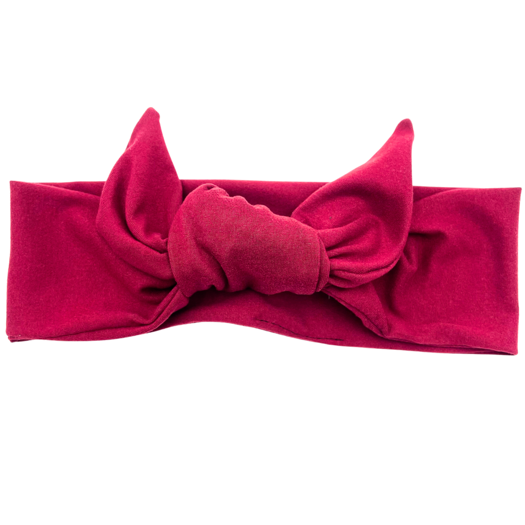 Maroon Adjustable Tie Headband